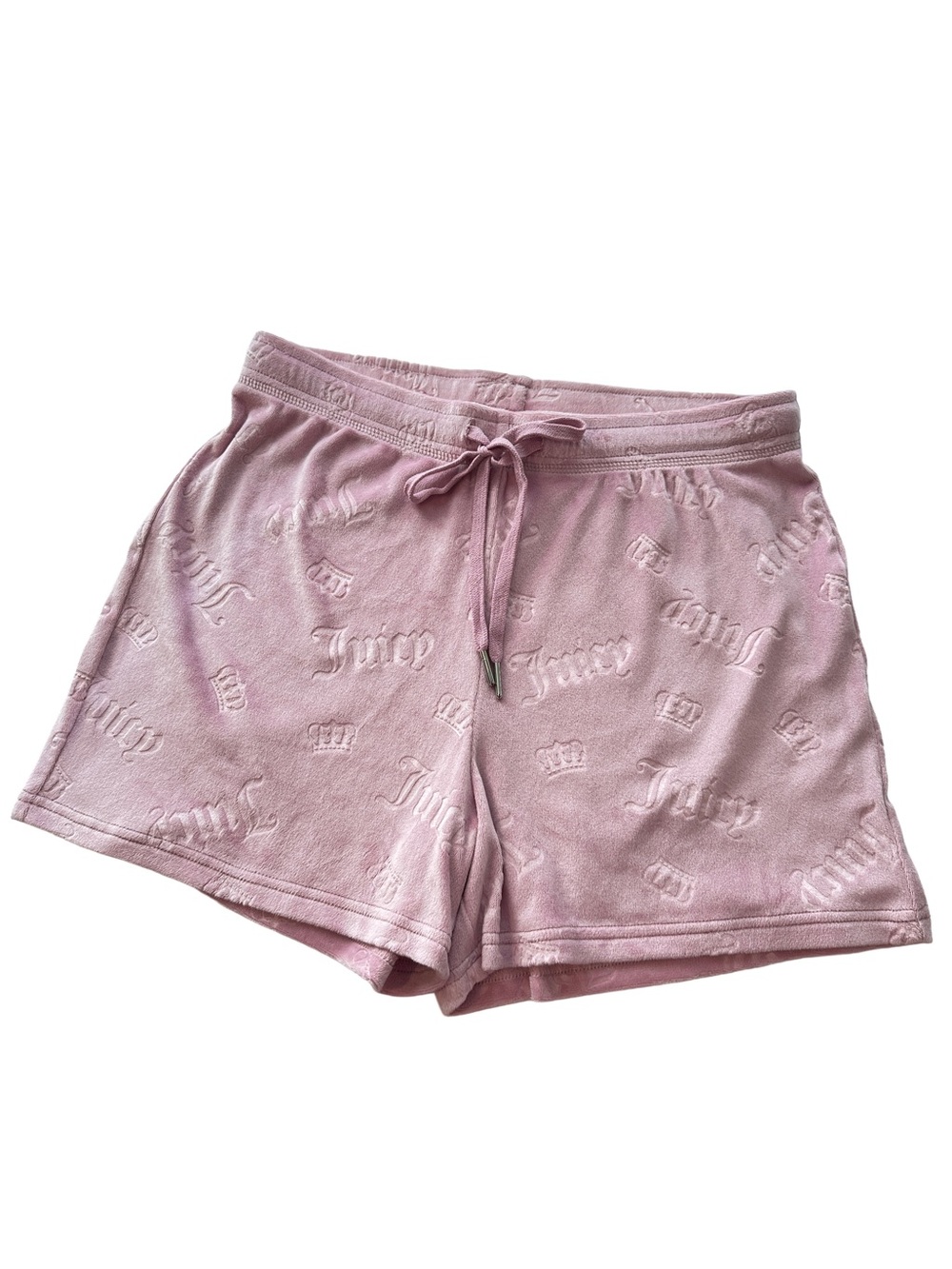Juicy Couture Pink Velour Logo Shorts